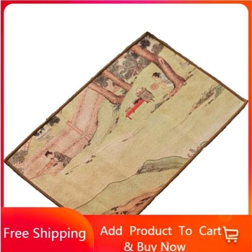 Chinese high-grade tea towel tea cloth plus thick absorbent tea table mat mat velvet rag pot towel pad 28*18cm