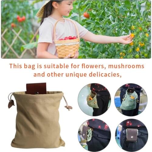 Leather Canvas Bushcraft Bag Canvas Foraging Pouch For Hiking, Buckle Duty Tool Pouch With Drawstring For Outdoors Camping Tools