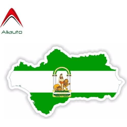 Aliauto Fashion Car Sticker Andalucia Spain Map Flag Styling Vinyl Decal Cover Scratches for Audi A3 Chevrolet Aveo,15cm*9cm