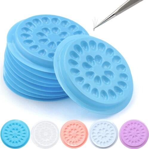 Wholesale Glue Gasket Eyelash glue holder Adhesive Pallet Eyelash Extension glue pads Disposable Plastic holder make up tool