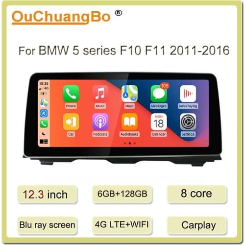 Ouchuangbo 12.3 Inch Car GPS Radio Stereo Android 10 For BMW 5 series F10 F11 2011-2016 With 8 Core 64GB 1920*720 Carplay