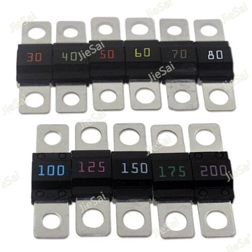 5 Pcs Screw Type Fuse Inserts Car Insurance Tablets High Current Fuses Fuse Holder 30A 40A 50A 100A 125A 150A 175A 200A