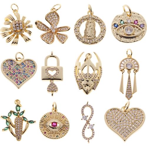 Heart Eye Star Charms for Jewelry Making Supplies Gold Angel Charm Evil Blue Eye Pendant Design Diy Charms for Earrings Necklace