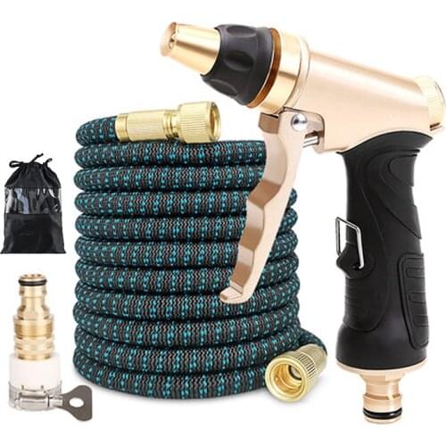 25FT-100FT Garden Hose Expandable Magic Watering Hose For Garden Plastic flexible high pressure Car Wash Hoses Metal Spray Gun