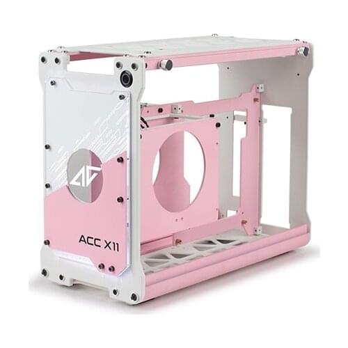 Pink A4 ACC X11 Computer Mini Open Air PC High End Case HTPC SFX Power Supply ITX Small Test Bench Aida64 Screen Panel
