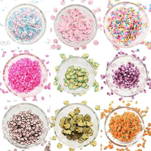 Mixed Fruit Slices Nail Art Slices Polymer Clay 10g/lot Pumpkin Candy Stickers DIY Slime Supplies Charms Making Kit Decorations