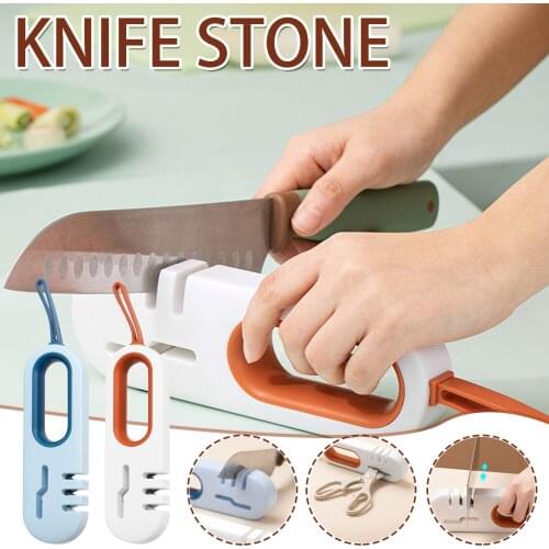 Knife Sharpener 4 In 1 Steel Whetstone Tungsten Diamond & Ceramic Kitchen Knives Sharpening Stone Grindstone Grinder Tools