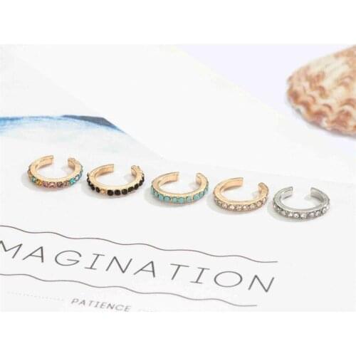 Frosty Wind U-shaped Ear Clip Simple Crystal Design Ear Bone Clip Without Pierced Ears Korean Trendy Earcuff for Women Clip