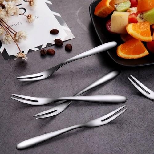 5pcs Fruit Fork Kitchen Stainless Steel ChildrenS Household Fruit Fork Set Light Luxury Creative Small Sign Cake Fork