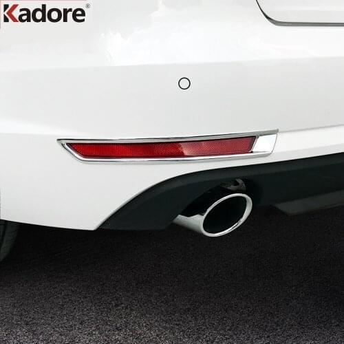 For Audi A4 B9/9L Sedan 2016 2017 ABS Chrome Tail Rear Foglight Cover Trim Fog Lamp Frame Trims Car Styling Accessories 2pcs/set