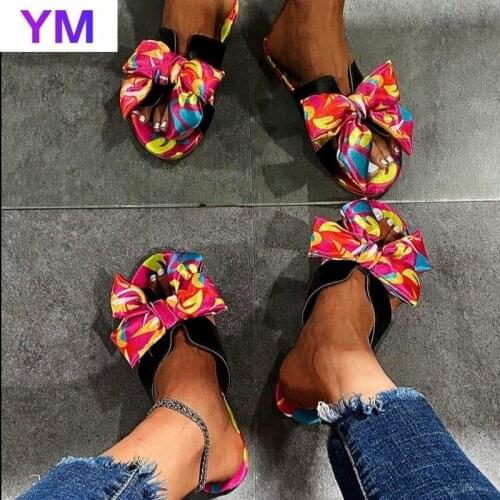 Womens Summer Sandals Butterfly Knot Female Flats Beach Sandals Outdoor Slip on 2021 Zapatillas Mujer Casa Sapatos Femininos