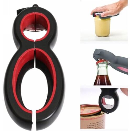 1pc Multifunction 6 in 1 Bottle Jar Can Manual Opener 6 Way Opener Kitchen Gadget