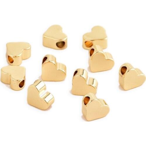 10pcs/DIY Jewelry Accessories Peach Heart Heart Bracelet Necklace Earrings Pendant Beaded Accessories Wholesale