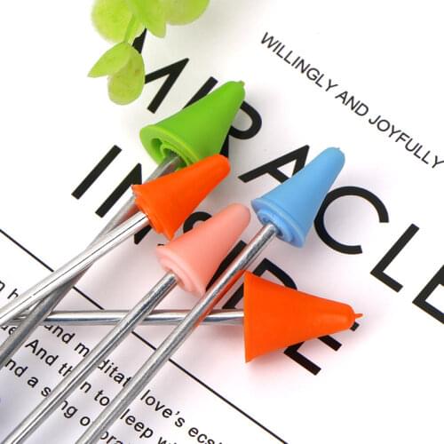 10pcs Random Color Rubber Cone Knitting Needles Cap Tips Silicone Point Protectors For Knitting Sewing Accessories 19mm*12mm
