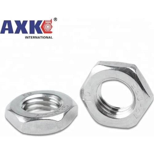 2/25pcs M2.5 M3 M4 M5 M6 M8 M10 M12 M14 M16 304 A2-70 Stainless Steel Flat Hex Hexagon Thin Nut Jam Nut DIN439 GB6172