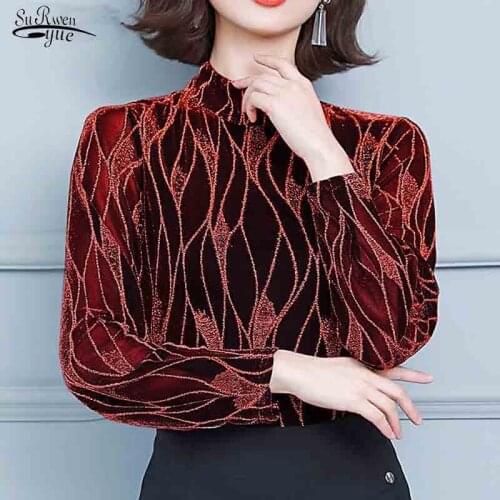 2021 Autumn Winter New Fashion Long Sleeve T-shirt Elegant Half High Collar Mesh Tops Female Sexy Retro Blouses Blusas 16725