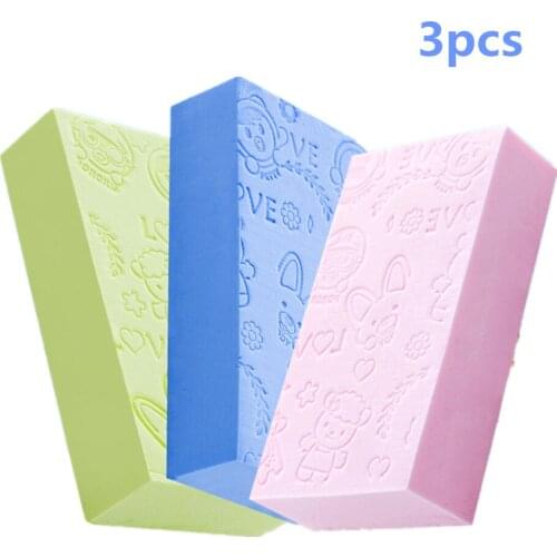 3pcs Bath Sponge Lace Printed Scrub Shower Baby Bath Scrubber Exfoliating Beauty Skin Care Sponge Face Cleaning Spa Bath Ball