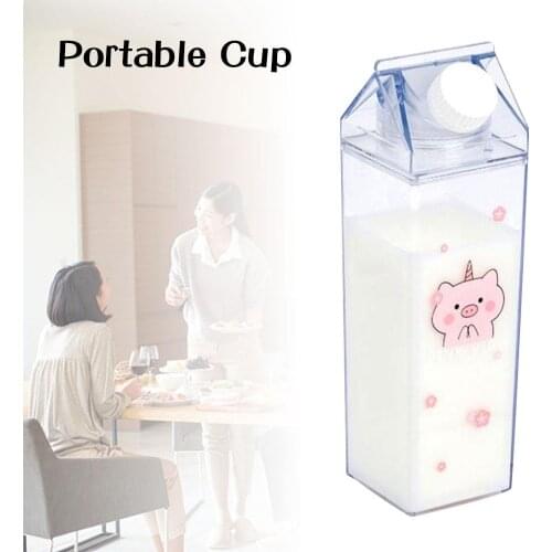 500ml Portable Milk Cup Cherry Pig Milk Cup Cartoon Simple Fresh Plastic Cup SMF-2483