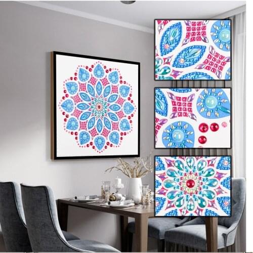 5D DIY Diamond Painting Mandala Flower Pattern Special Shape Diamond Cross Embroidery Home Decoration Diamond Painting for Home
