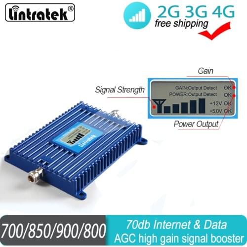Free Shipping Band 28 Signal Booster Powerful Cell Phone 4G LTE 700MHz 800 900 850mhz LCD Display Repeater Internet Amplifier