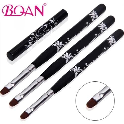 BQAN 4# 6# 8# 10# Nail BrushCarved Flowers Nail Art UV Gel Extension Builder Petal Flower Painting Drawing Brush Manicure Tool