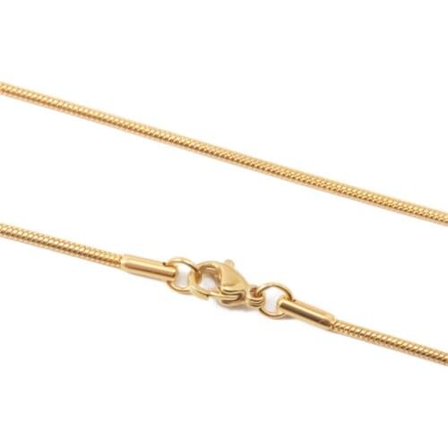 Hot Sale 3MM 316L Stainless Steel Plated Gold Snake Chain Necklace Fashion Hip Hop Rock Link Necklace Party Gift Jewelry