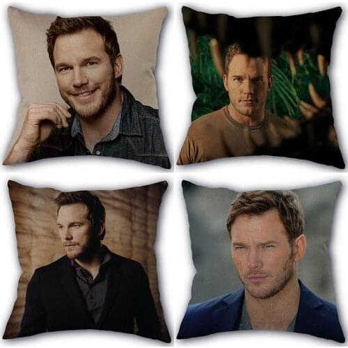 New Arrival Custom Chris Pratt Pillowcase Cotton Linen Fabric Square Zipper Pillowcase 45X45cm Wedding Decorative Pillow cover
