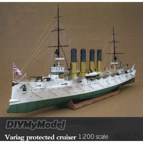 DIYMyModeI 1:200 Russia Varyag protective cruiser DIY Handcraft Paper Model Kit Handmade Toy Puzzles Gift Movie prop