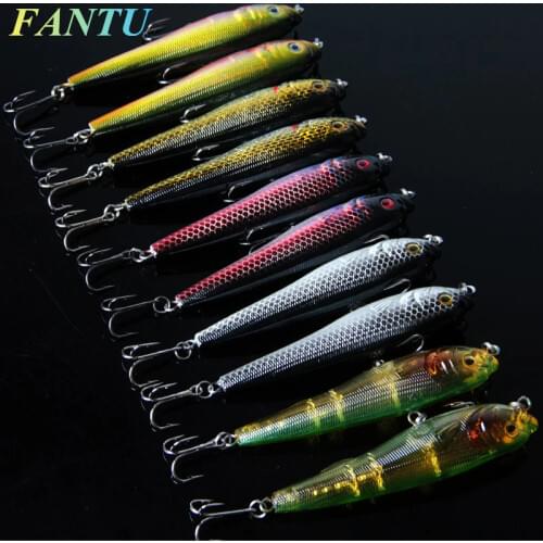 FANTU Sea Fishing Pencil Lure 12g/95mm Hard Lure Baits Aritificial Diving Pencil Baits Peche Fishing Tackle 2PCS