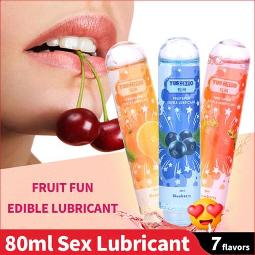 80ml Fruit Flavor Sex Lubricant Orgasm Body Massage Oil Lube Anal Water Based Lubricants Sex Oil for Women Female Seven Flavors