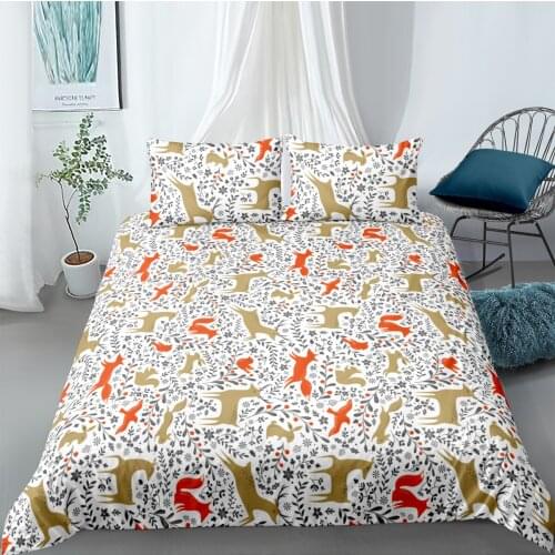 Cartoon Duvet Cover Set Comforter Bedding Set 3D Animal Printing 2/3pcs Quilt Cover Single Double Queen King Size Home Textile