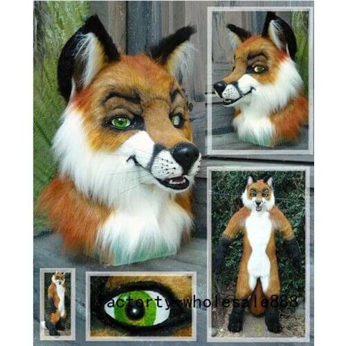 New Long Fur Brown Husky Dog Mascot Costume Suits Cosplay Party Game Dress Outfits Clothing Advertising Carnival Halloween