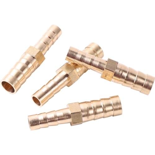 Brass Hose Fitting 6mm to 8mm Barbed Reducer Connector Copper Coupler Adapter Garden Irrigation Water Hose Pipe Joint 2 Pcs