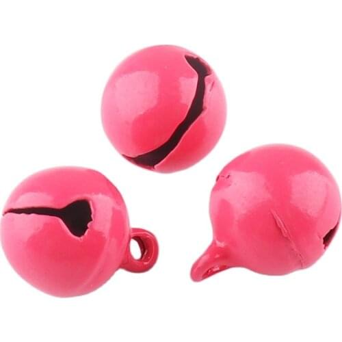 50 pcs Metal Jingle Bells Rose red Loose Beads Festival Party Decoration/Christmas Tree Decorations/DIY Crafts Accessories