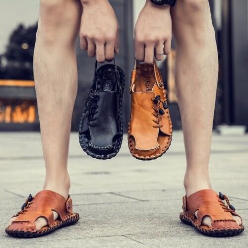 Mens hole platform 2020 for outdoor sandal male slippers casual men sport sandles flops work hollow roman sandalie summer mens