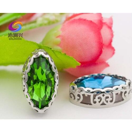 7x15mm Eye shape Super beauty glass crystal rhinestones,Birds nest shape base sew on stones for top grade jewelry accessories