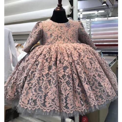 Beaded Tulle Baby Girl Dress Princess Baptism Dress for Infant 1 Year Birthday Dresses for Newborn Girl Chirstening Gown