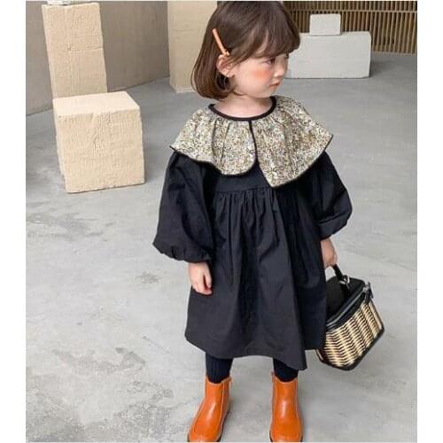 YourSeason New Girls Spring Autumn A Line Casual Dress Full Sleeve 2020 Kids Girl Letters Pleated Dresses For 2 To 7 Years