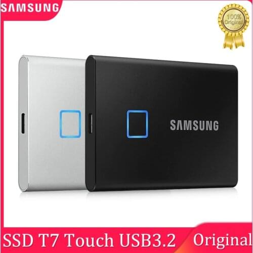 SAMSUNG T7 Touch Portable SSD 2TB 1TB USB 3.2 Fingerprint Recognition Unlock Type-C Interface 500GB External Solid State Drive
