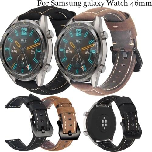 22mm Genuine Leather High Qualitystrap Watch Accessories For Samsung galaxy Watch 46mm watch Strap For Samsung Gear S3 wirstband