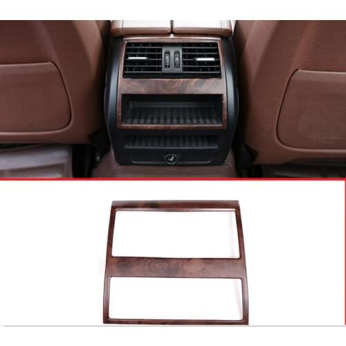 Rose Wood Grain ABS Plastic Rear Row Air Conditioning Outlet Vent Frame Trim For BMW 5 Series f10 520 525 2011-2016