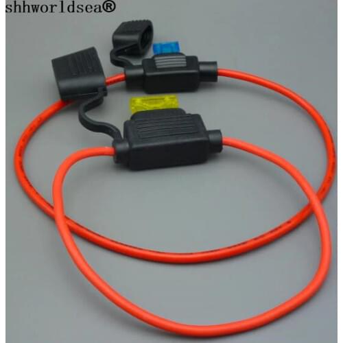 Shhworldsea 1pcs Medium Car Fuse Holder Water-resistant Waterproof Automotive Fuse socket With Cover Inline Blade Fuse Holder