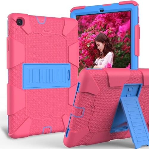 Silicone + PC Hard Back Stand Case Cover For Samsung Galaxy Tab A 10.1 2019 T510 T515 SM-T510 SM-T515 Shockproof Tablet Case #S