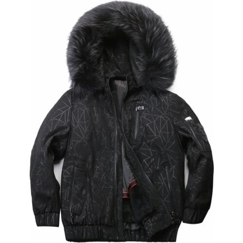 Warm mens winter motorcycle velvet jacket fox fur collar rabbit fur lining parker coat jacket