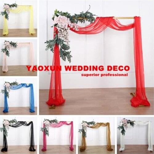 1.5M Width Solid Color Chiffon Wedding Arch Draping Backdrop Fabric Arbor Drapes For Outdoor Wedding Ceremony Party Curtains