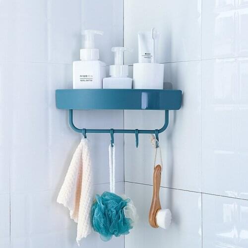 Towel Hanging Rack, Punch-free Bathroom Storage Rack, Multi-function Triangular Storage Organizing Rack on The Kitchen Wall