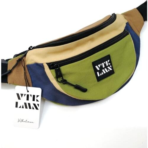 Unisex Waterproof Colorful Shoulder and Waist Bag Green Brown