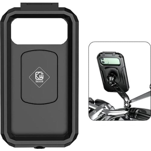 Waterproof Case Bike Motorcycle Handlebar Rear View Mirror 3 to 6.8" Cellphone Mount Bag Motorbike Scooter Phone Stand