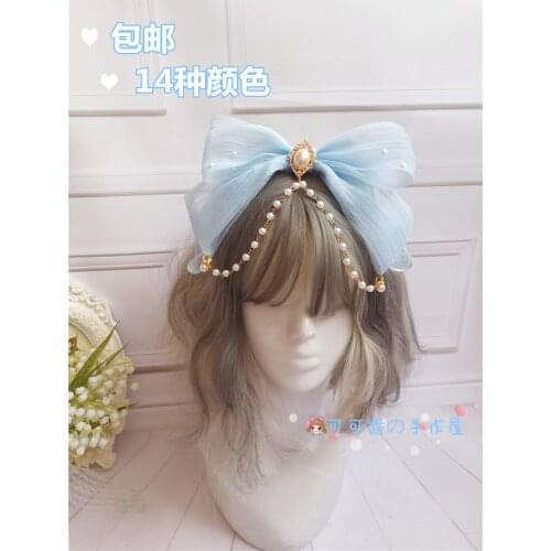 Japanese Girls Bow Headband KC Xue Sha Lolita Simple Wild Cabbage Lori JK Hair Accessories