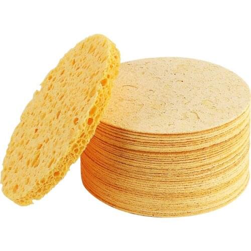 1pc Natural Wood Pulp Sponge Cellulose Compressed For Facial Cleansing Exfoliating Cleansing Makeup Remover Tools Face Care